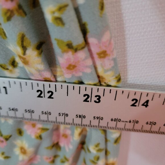 Full Circle Trends Womens Lounge Dress Sz 3X 3/4 Sleeves Green & Pink Floral - Picture 7 of 13